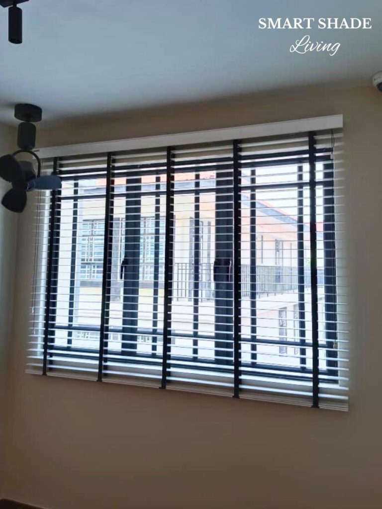 white wooden venetian blinds for windows